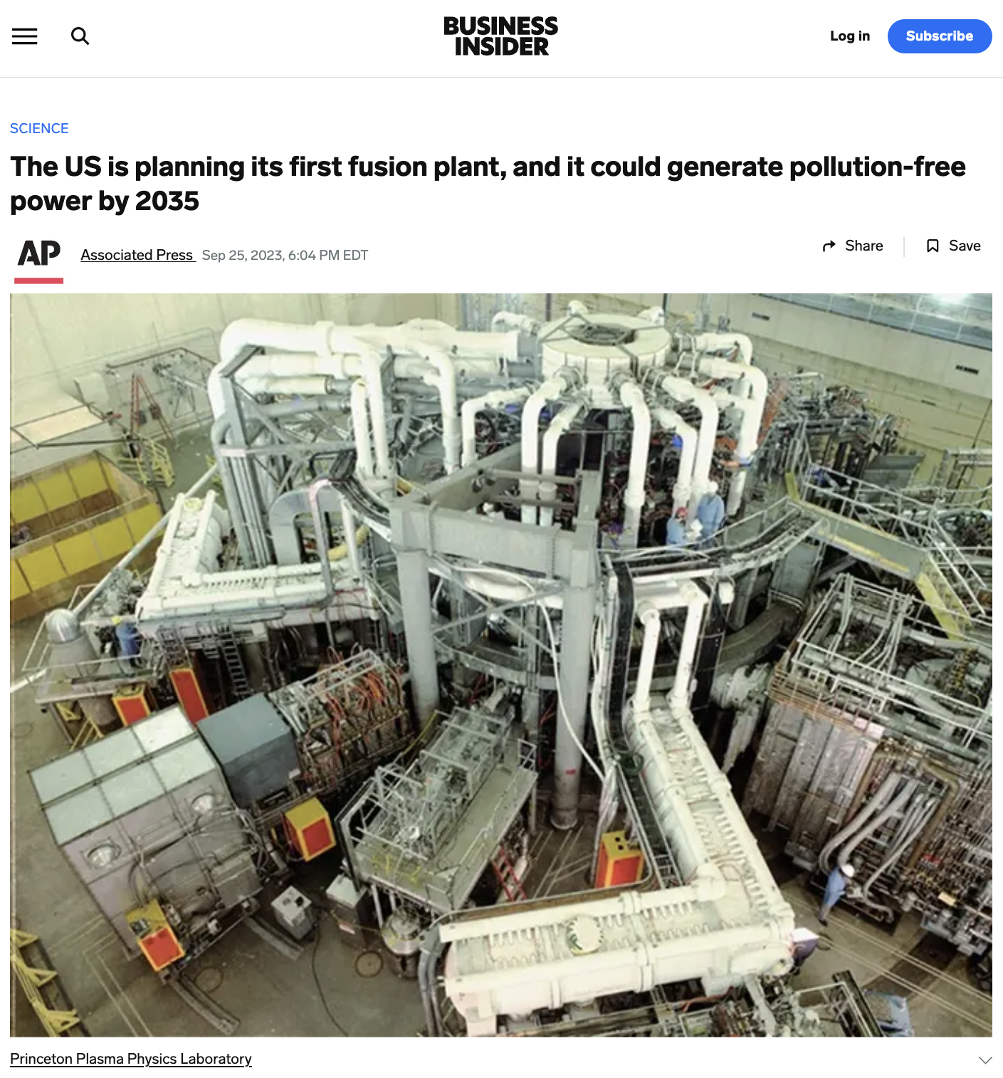 lockheed martin nuclear fusion - Business Insider Log in Subscribe Science The Us is planning its first fusion plant, and it could generate pollutionfree power by 2035 Ap Associated Press, , Edt Princeton Plasma Physics Laboratory Save